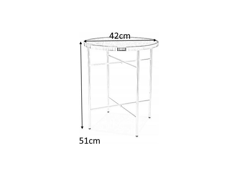 Konferenční stolek IBIZA C 42 cm - šedý mramor/zlatý