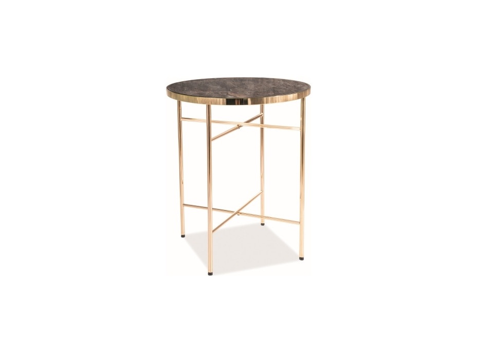 Konferenční stolek IBIZA C 42 cm - šedý mramor/zlatý