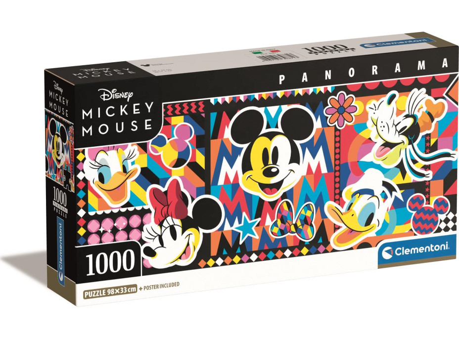 CLEMENTONI Panoramatické puzzle Disney klasika 1000 dílků