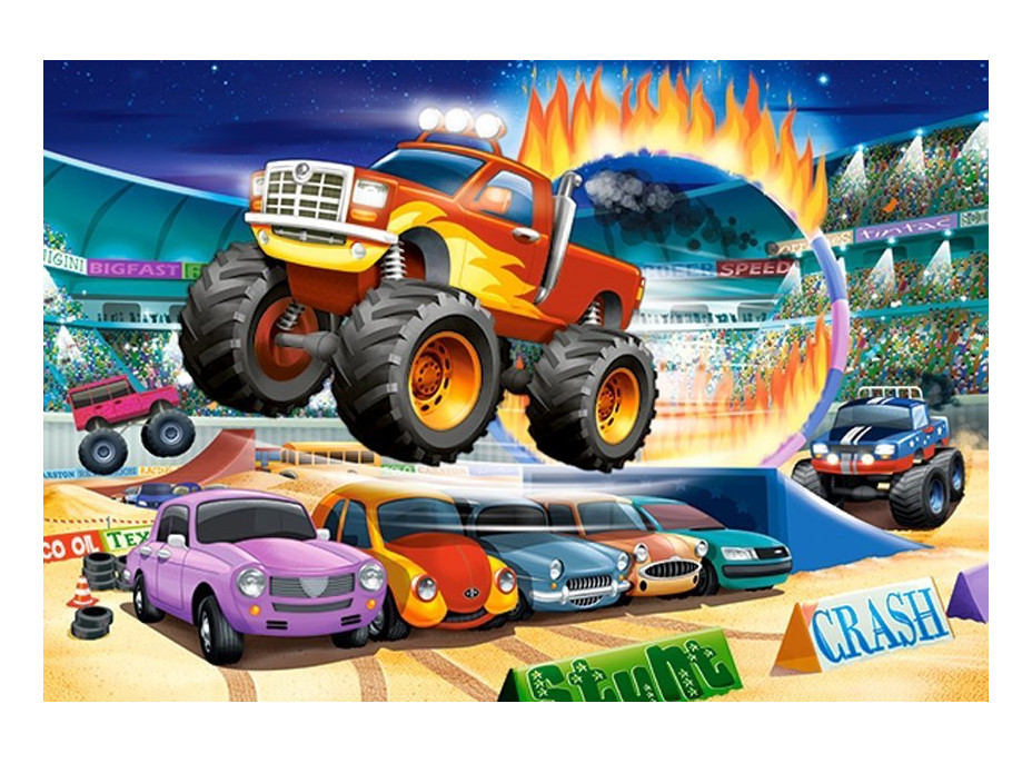 CASTORLAND Puzzle Skákající Monster Truck MAXI 40 dílků