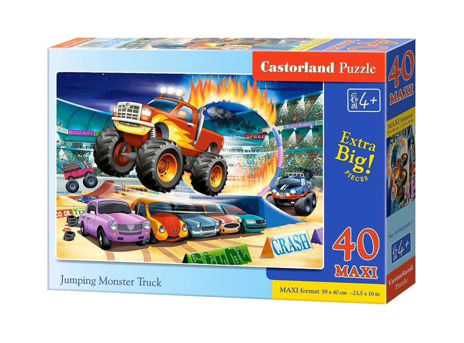CASTORLAND Puzzle Skákající Monster Truck MAXI 40 dílků