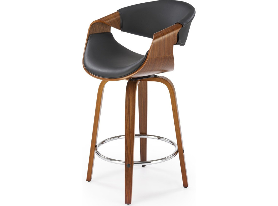 Barová židle ROWENA - černá/ořech