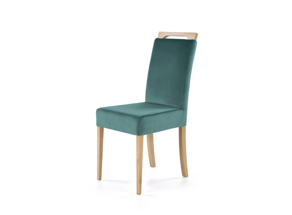 Jídelní židle KELLY - dub medový/tmavě zelená
