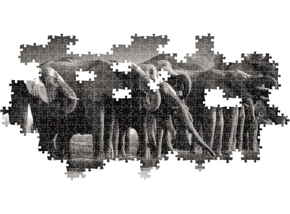 CLEMENTONI Panoramatické puzzle Stádo slonů 1000 dílků