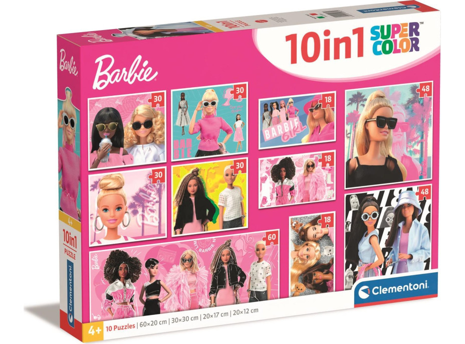 CLEMENTONI Puzzle Barbie 10v1 (18, 30, 48, 60 dílků)