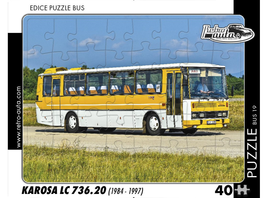RETRO-AUTA Puzzle BUS č.19 Karosa LC 736.20 (1984 - 1997) 40 dílků