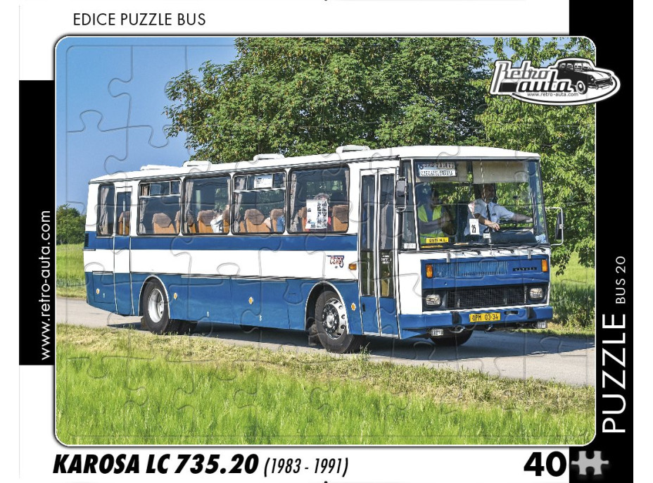 RETRO-AUTA Puzzle BUS č.20 Karosa LC 735.20 (1983 - 1991) 40 dílků