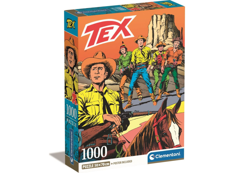 CLEMENTONI Puzzle Tex: Na starém západě 1000 dílků