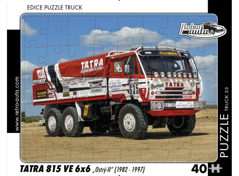 RETRO-AUTA Puzzle TRUCK č.33 Tatra 815 VE 6x6 „Ostrý-II“ (1982 - 1997) 40 dílků