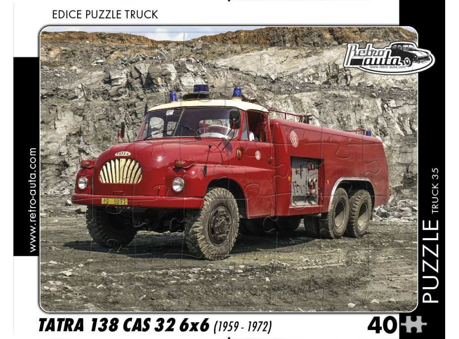 RETRO-AUTA Puzzle TRUCK č.35 Tatra 138 CAS 32 6x6 (1959 - 1972)  40 dílků