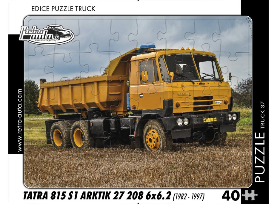 RETRO-AUTA Puzzle TRUCK č.37 Tatra 815 S1 Arktik 27 208 6x6.2 (1982 - 1997) 40 dílků
