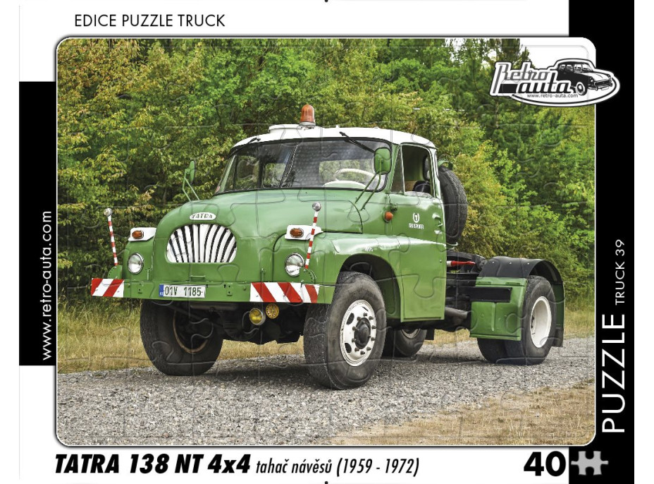 RETRO-AUTA Puzzle TRUCK č.39 Tatra 138 NT 4x4 tahač návěsů (1959 - 1972) 40 dílků