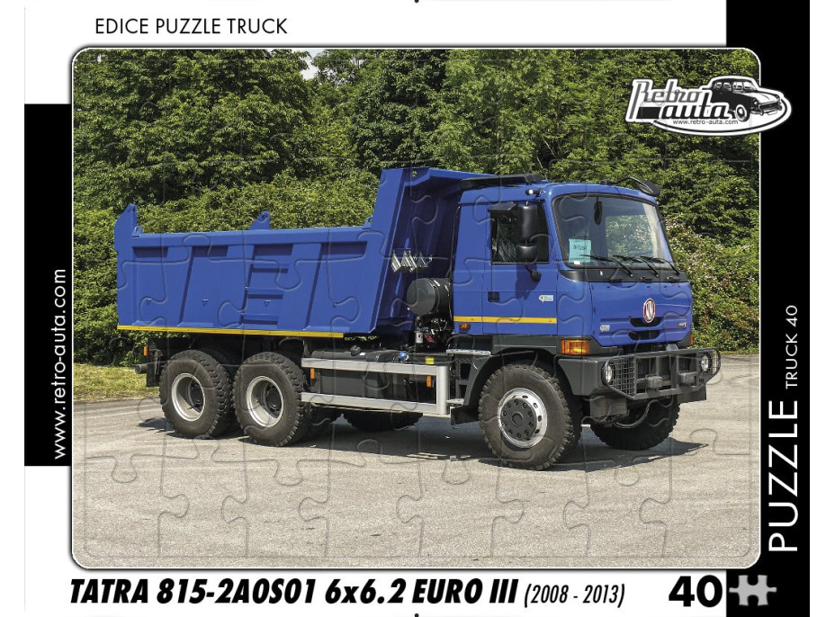 RETRO-AUTA Puzzle TRUCK č.40 Tatra 815-2A0S01 6x6.2 EURO III (2008 - 2013) 40 dílků