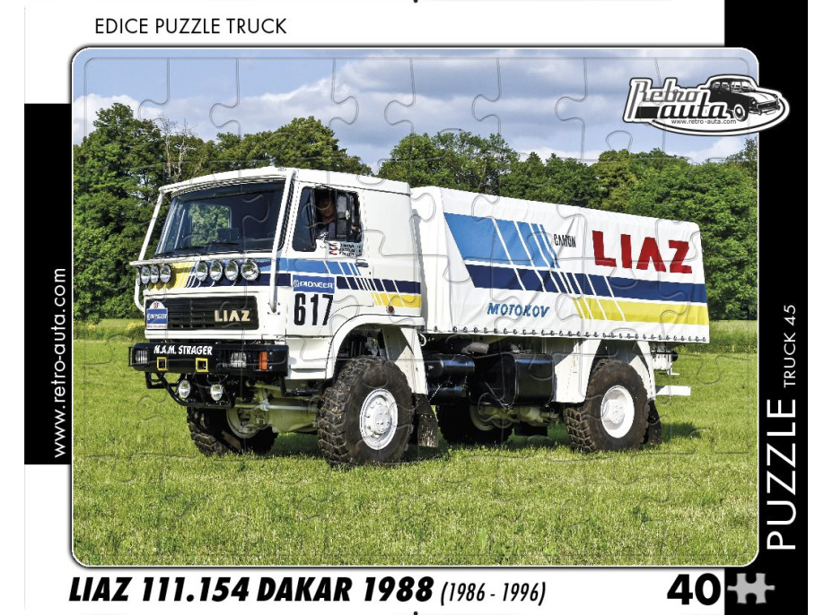 RETRO-AUTA Puzzle TRUCK č.45 Liaz 111.154 Dakar 1988 (1986 - 1996) 40 dílků