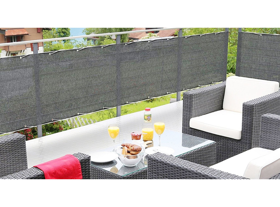 Clona na balkon - 114x500 cm - šedá