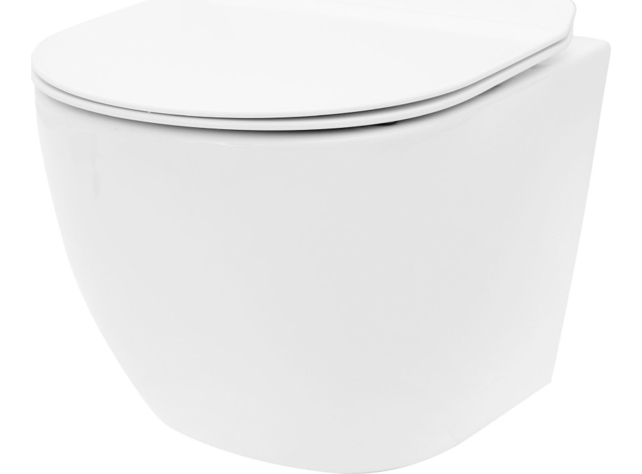 Závěsné WC Rea CARLO mini tornado rimless + Duroplast sedátko slim N