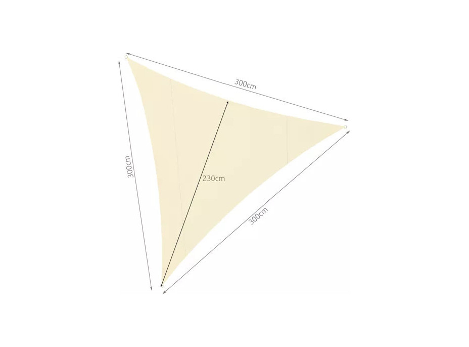 Stínící trojúhelníková plachta 4x4x4 m - béžová
