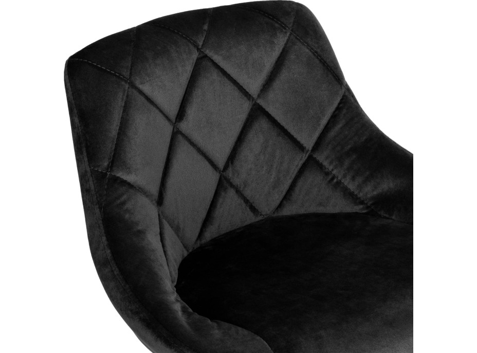 Barová židle CYDRO VELVET - černá/chrom