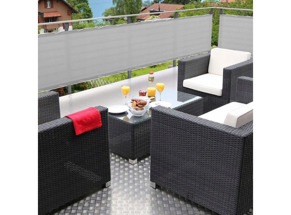Clona na balkon - 90x500 cm - světle šedá