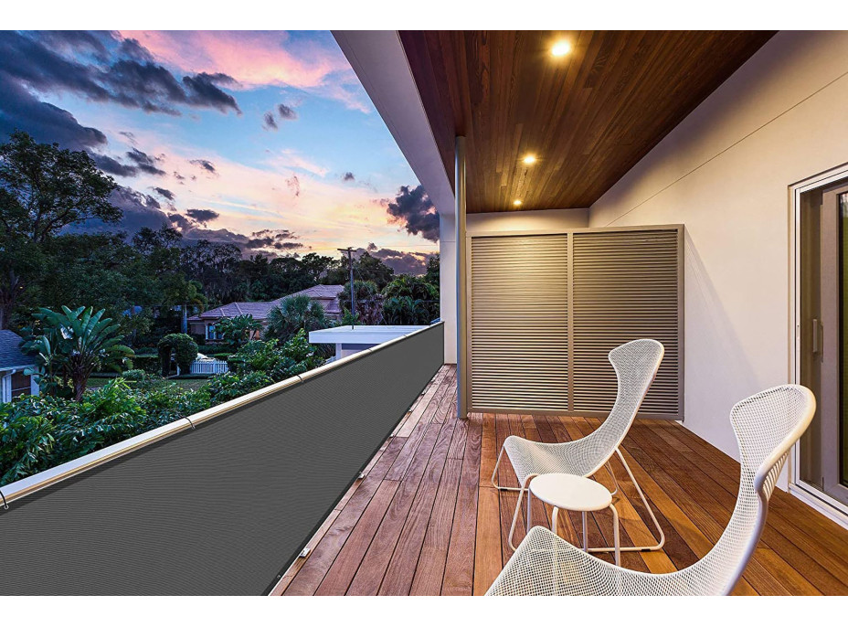 Clona na balkon - 114x500 cm - šedá