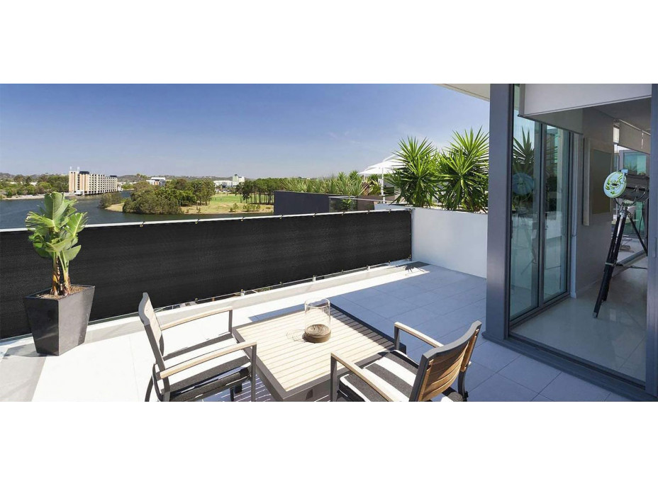 Clona na balkon - 114x500 cm - šedá