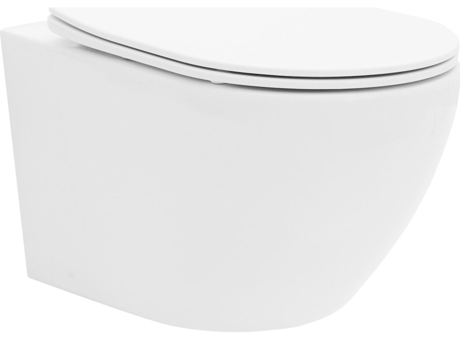 Závěsné WC Rea CARLO mini tornado rimless + Duroplast sedátko slim N