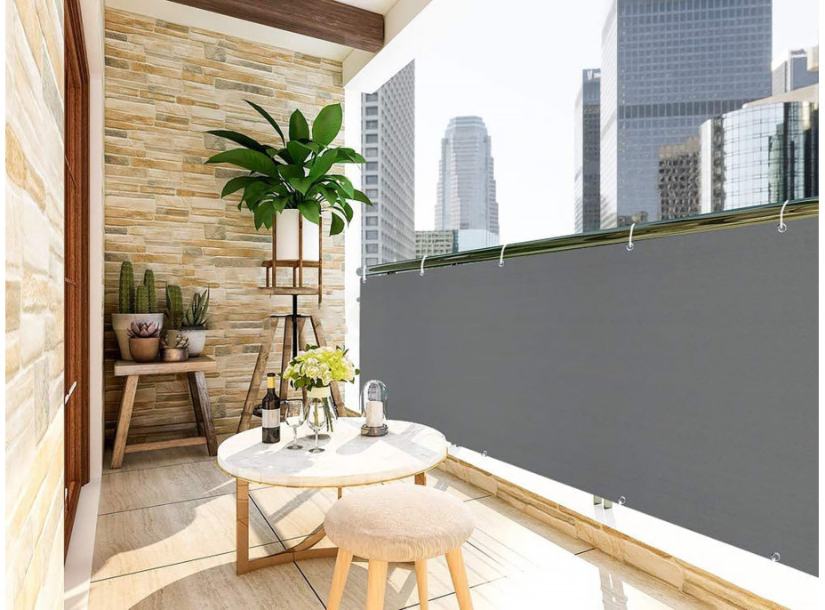 Clona na balkon - 114x500 cm - šedá