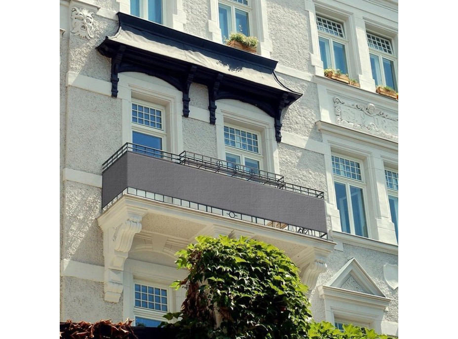 Clona na balkon - 90x500 cm - světle šedá