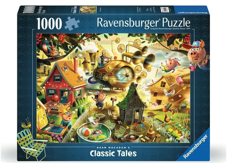 RAVENSBURGER Puzzle Pozor, prasátka! (Tři malá prasátka) 1000 dílků