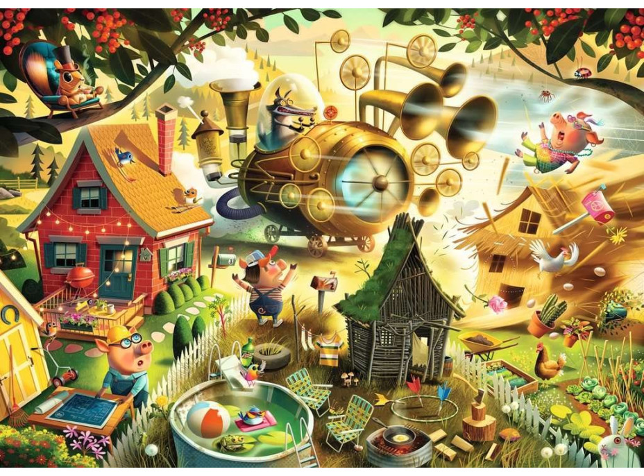 RAVENSBURGER Puzzle Pozor, prasátka! (Tři malá prasátka) 1000 dílků