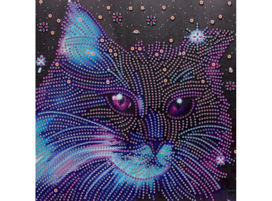 Norimpex Diamantové malování 7D Hvězdné kotě 30x30 cm