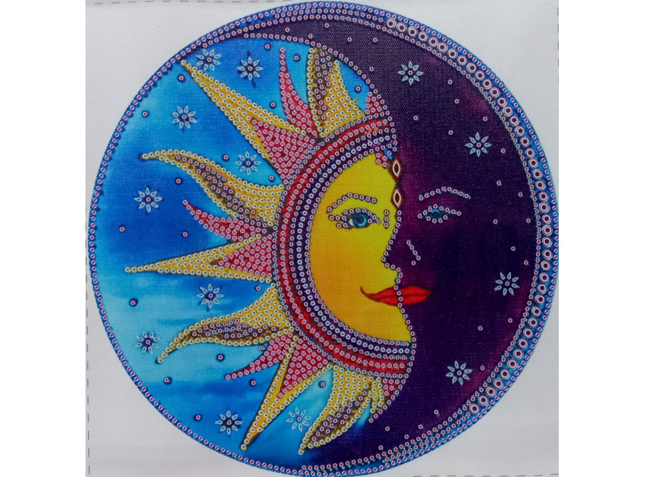 Norimpex Diamantové malování 7D Slunce a měsíc 30x30 cm