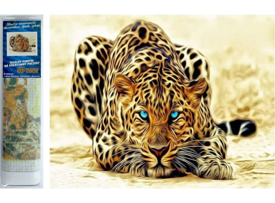 Norimpex Diamantové malování Číhající leopard 30x40 cm