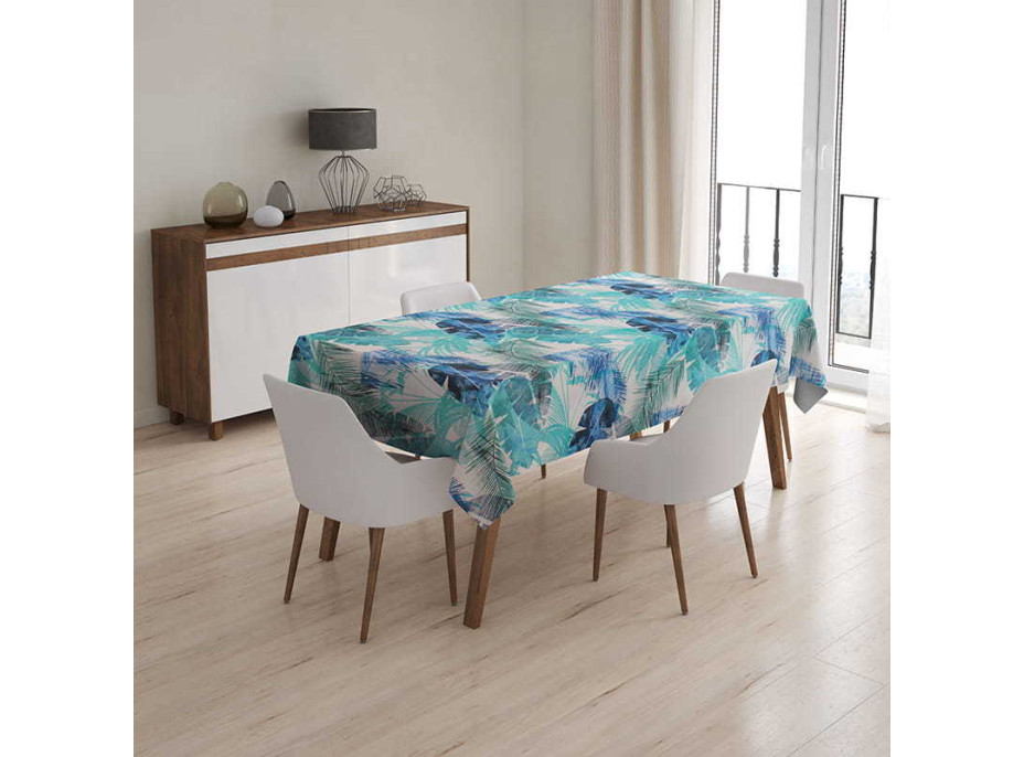 Ubrus 135x180 cm - Listy banánovníku - modrý