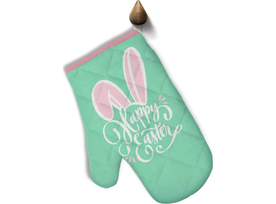 Velikonoční kuchyňská rukavice EASTER PARTY - Mátový králík