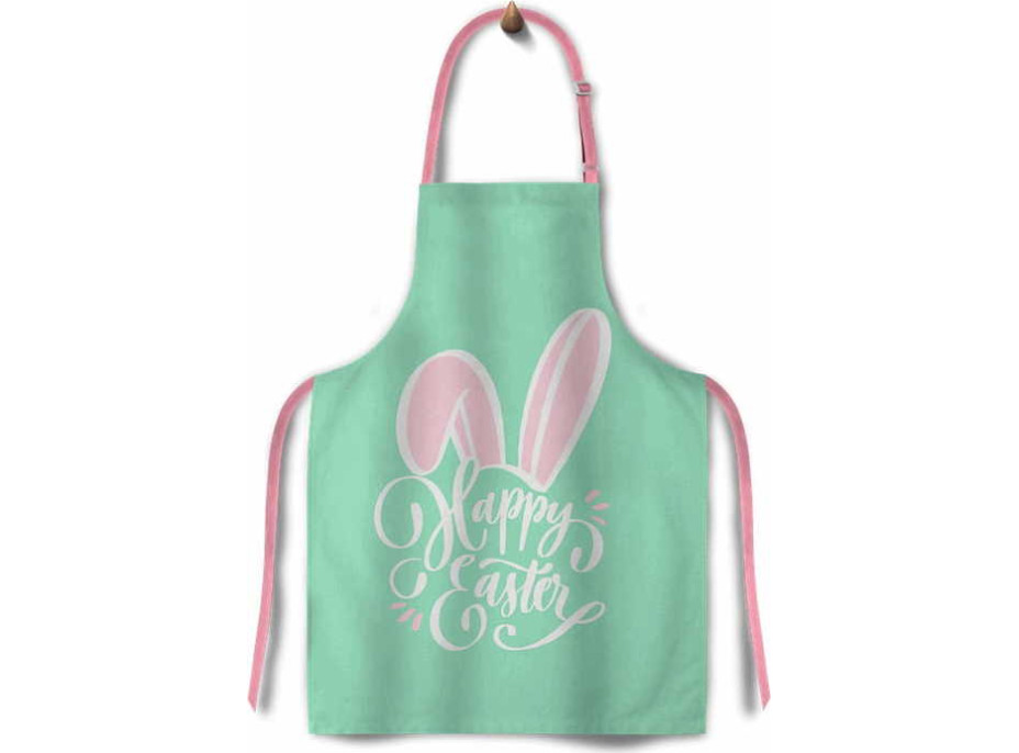 Velikonoční kuchyňská zástěra EASTER PARTY - 65x75 cm - Mátový králík