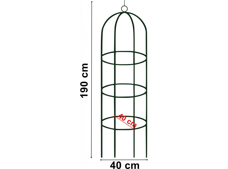 Zahradní kovová pergola 190 cm - sloupek