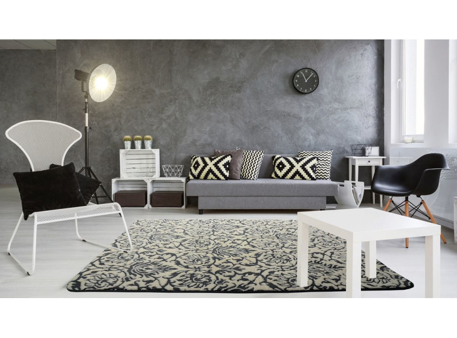 Plyšový koberec 3D Home - Barcelona - šedý