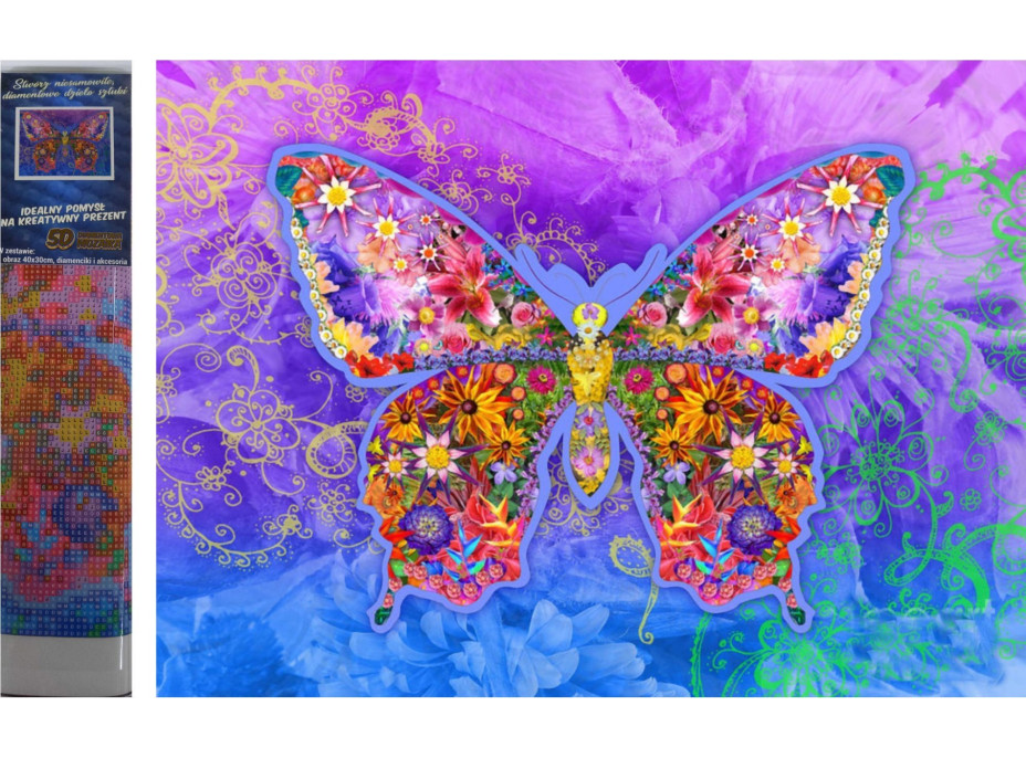 Norimpex Diamantové malování Motýl 30x40 cm