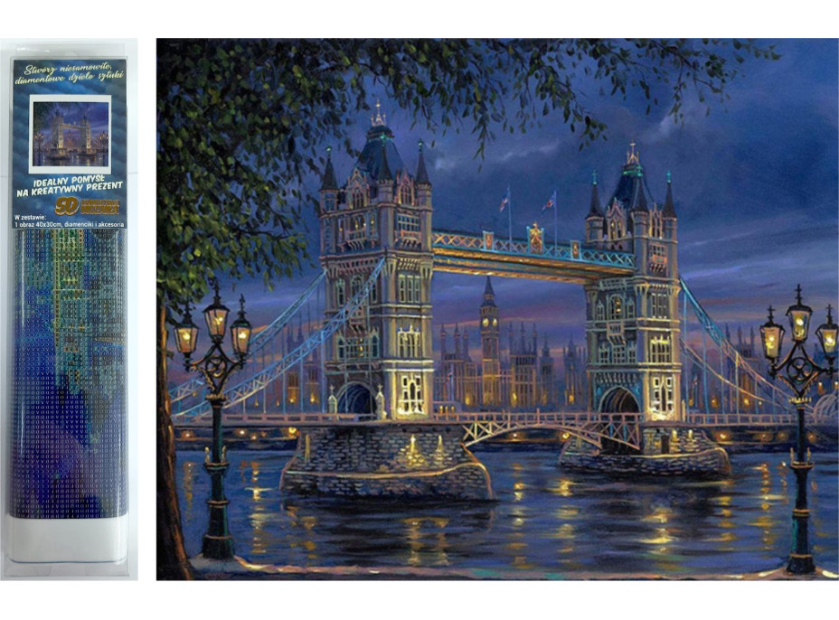 Norimpex Diamantové malování Noční Tower Bridge 30x40 cm