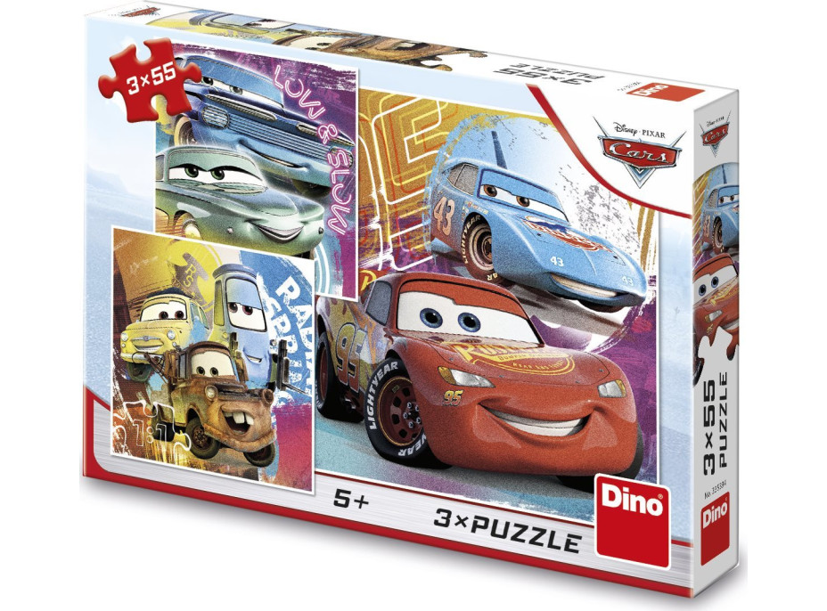 DINO Puzzle Cars: kamarádii 3x55 dílků