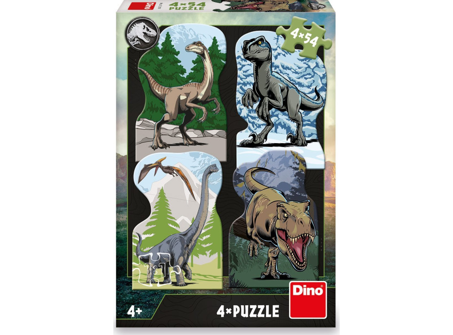 DINO Puzzle Jurský svět 4x54 dílků