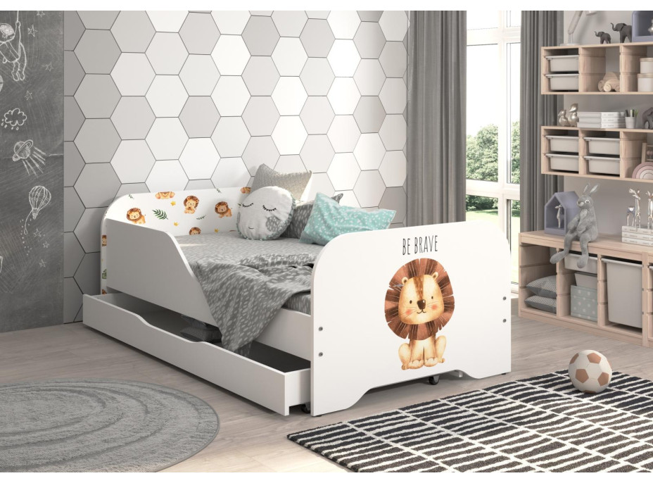 Dětská postel KIM - SAFARI LEV 140x70 cm + MATRACE