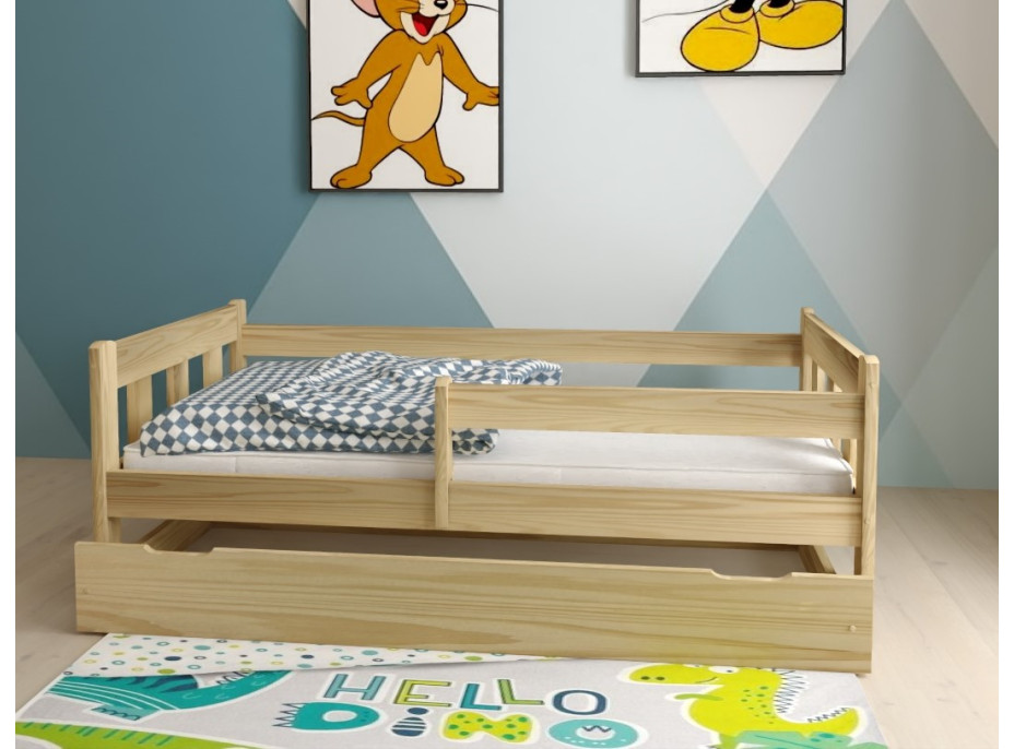 Dětská postel z masivu borovice MÁJA - 200x90 cm - přírodní