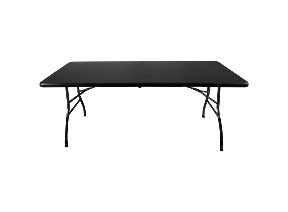 Rozkládací zahradní stůl 180 cm + 2 lavice - černý