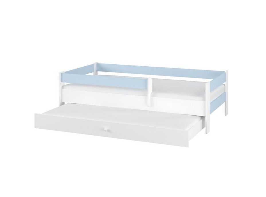 Dětská postel SIMPLE s přistýlkou - modrá - 160x80 cm