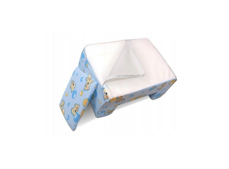 Dětská rozkládací MINI pohovka Nebeská znamení - šedá/bílá