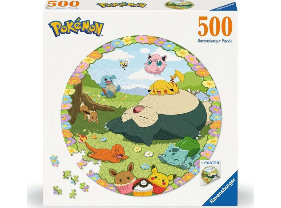 RAVENSBURGER Kulaté puzzle Roztomilí Pokémoni 500 dílků