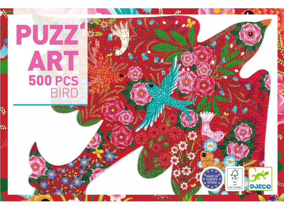 DJECO Obrysové puzzle Ptáček 500 dílků