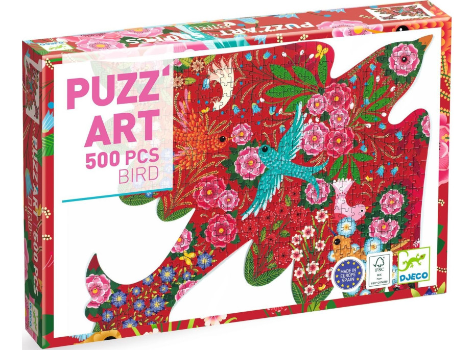 DJECO Obrysové puzzle Ptáček 500 dílků